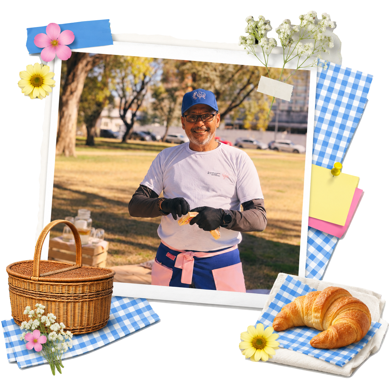 Foto de picnic con collage decorativo